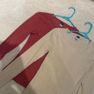 Old Navy Women's Ribbed Sweater Duo - Red and Cream